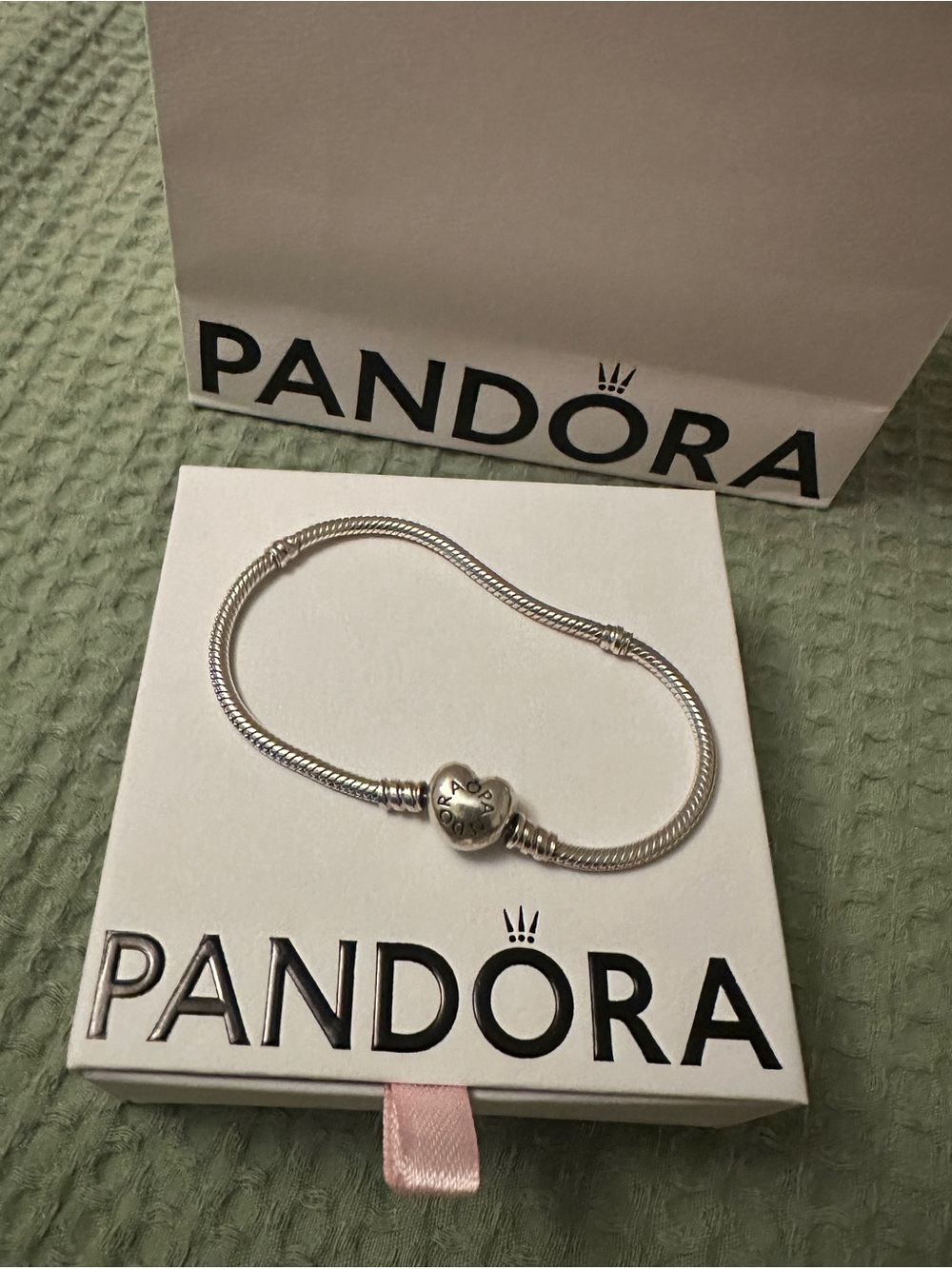 Pandora Silver Heart Clasp Bracelet